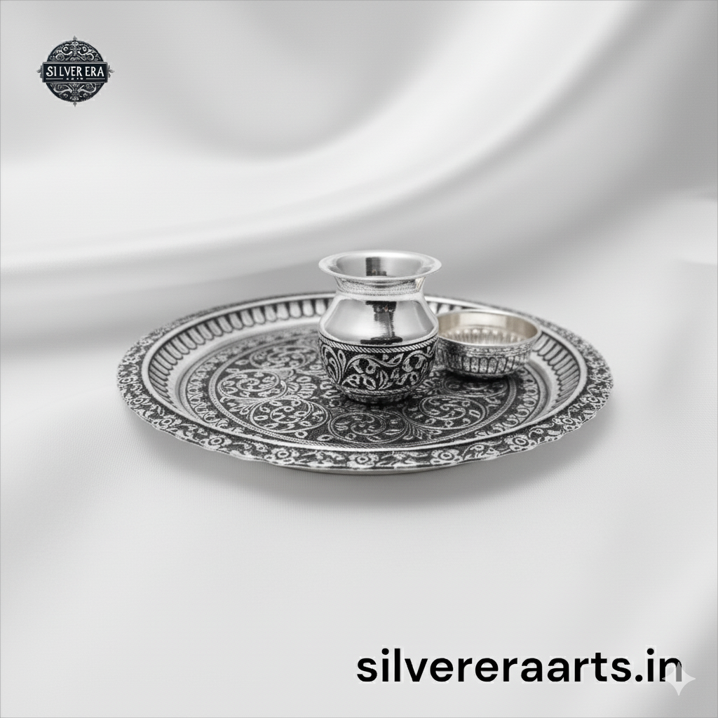 silver pooja thali